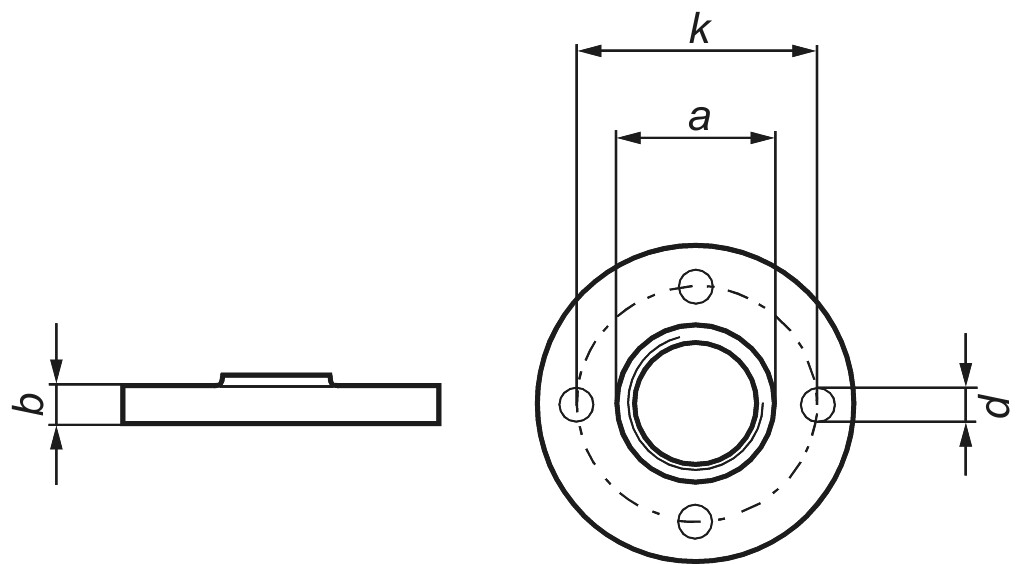 GF  329  Gewindeflansch 2    " schwarz